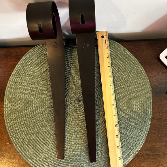 Multistore 2002 set of 2 Black Metal Wall Sconces Candle Holders, Glass Inserts. - Picture 10 of 11